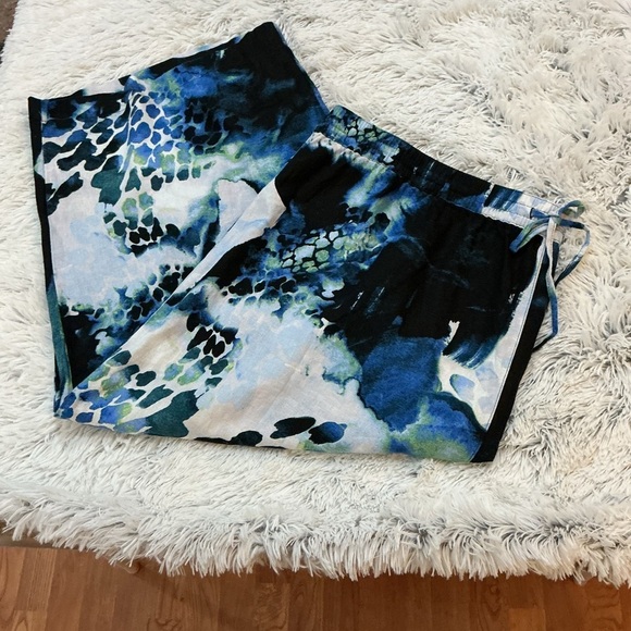 DKNY tie dye wide leg linen cropped ankle pant Women’s size 3X - Picture 2 of 10